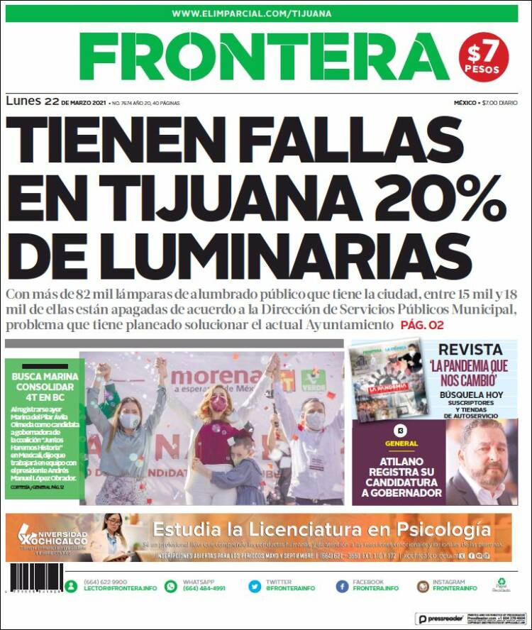 Portada de Frontera (México)