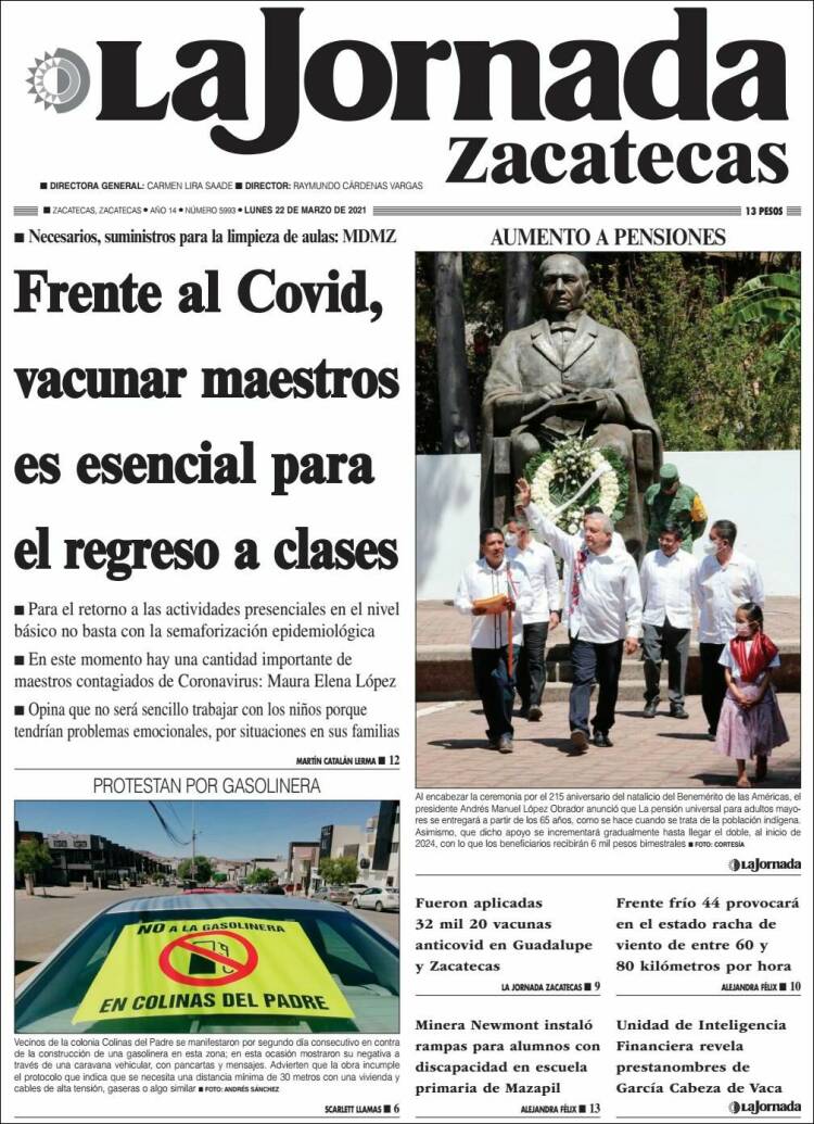 Portada de Jornada de Zacatecas (México)