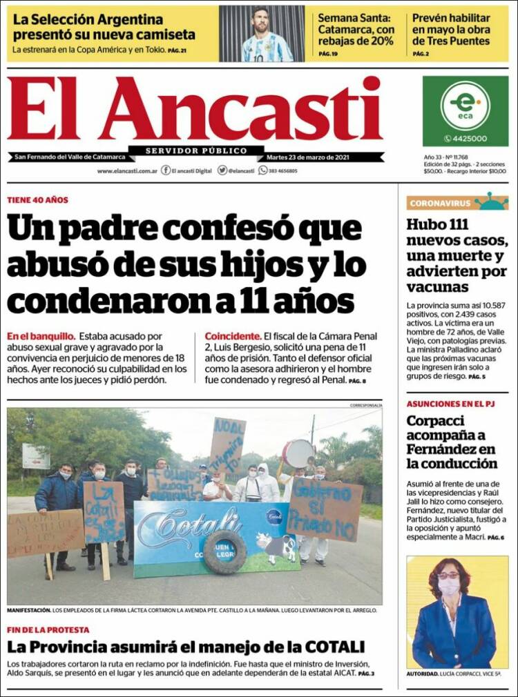 Portada de El Ancasti (Argentina)