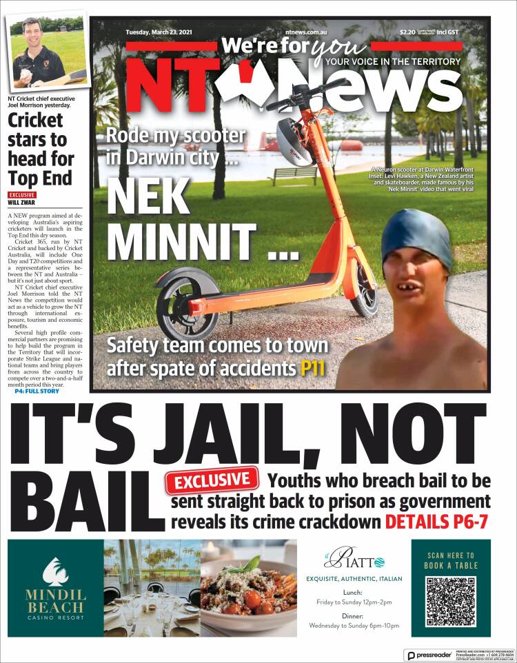 Portada de Northern Territory News (Australia)