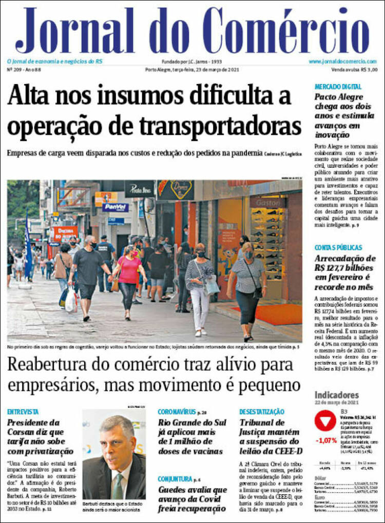 Portada de Jornal do Comércio (Brasil)