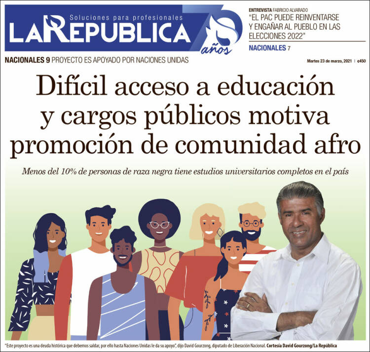 Portada de La República (Costa Rica)