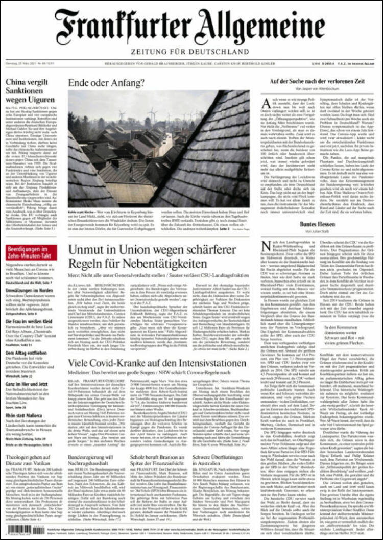 Portada de Frankfurter Allgemeine (Alemania)