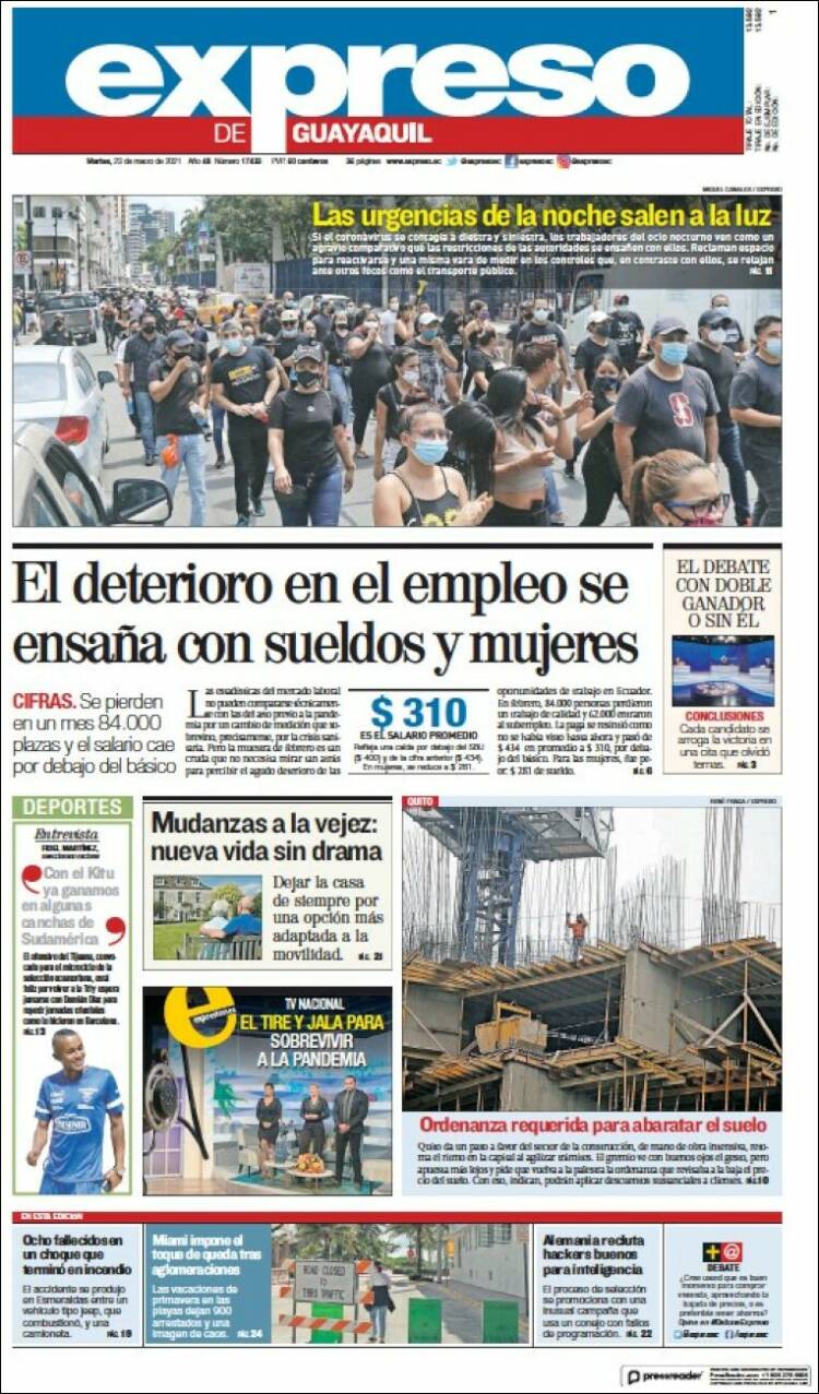 Portada de Expreso (Ecuador)