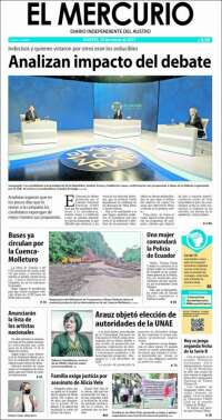 Portada de Diario El Mercurio (Ecuador)