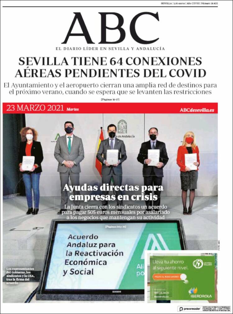 Portada de ABC - Sevilla (Espa&ntilde;a)