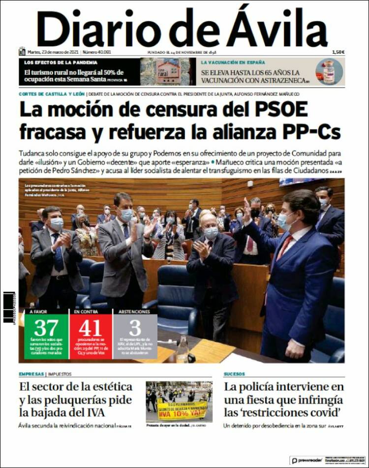 Portada de Diario de Ávila (Espa&ntilde;a)