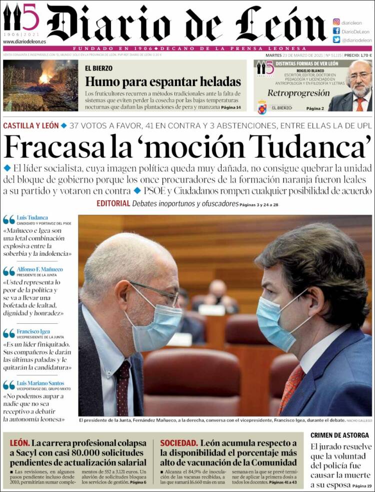 Portada de Diario de León (Espa&ntilde;a)
