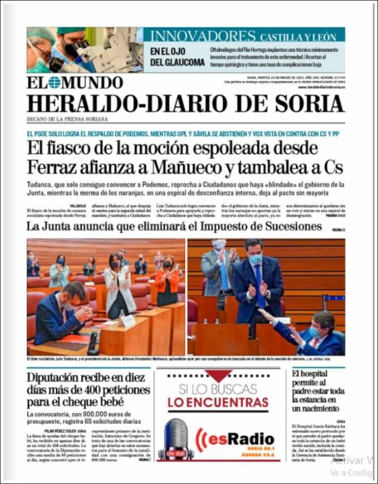 Portada de Diario de Soria (Espa&ntilde;a)