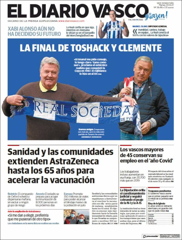Portada de Diario Vasco (Espa&ntilde;a)