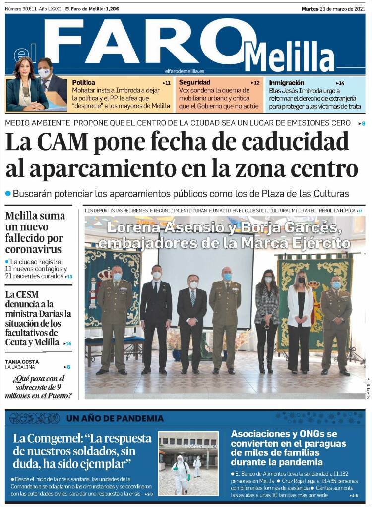 Portada de El Faro de Melilla (Espa&ntilde;a)