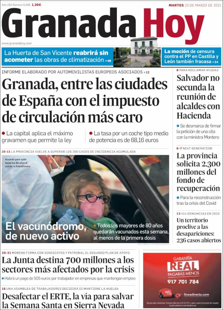 Portada de Granada Hoy (Espa&ntilde;a)
