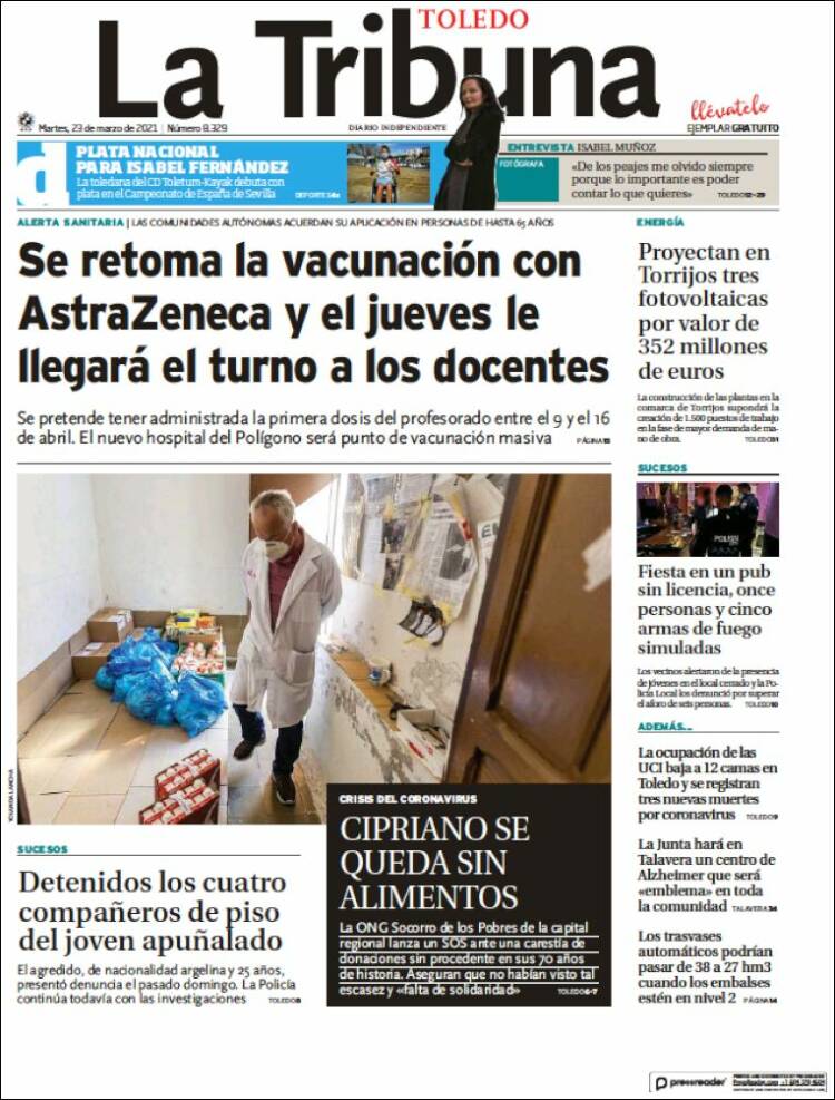 Portada de La Tribuna de Toledo (Espa&ntilde;a)