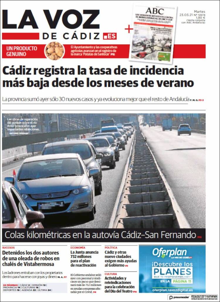 Portada de La Voz de Cádiz (Espa&ntilde;a)
