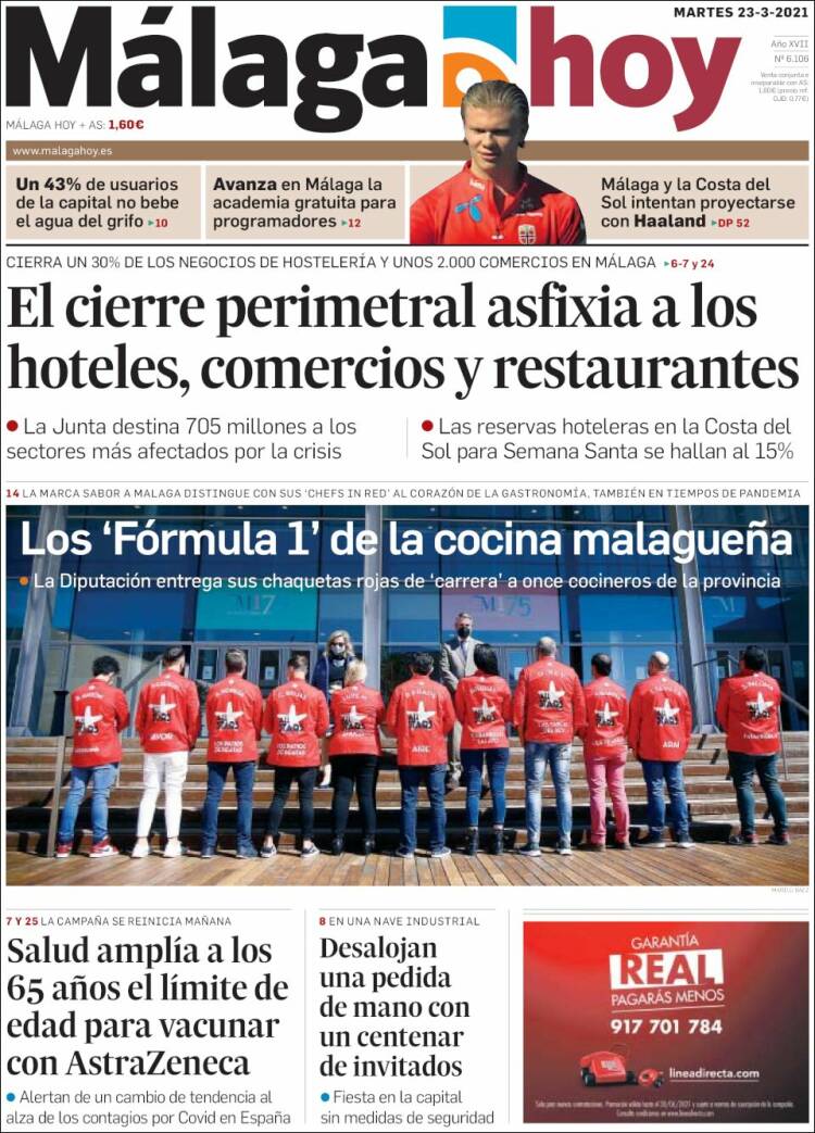 Portada de Málaga Hoy (Espa&ntilde;a)
