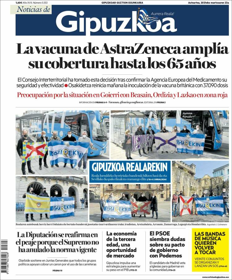 Portada de Noticias de Gipuzkoa (Espa&ntilde;a)