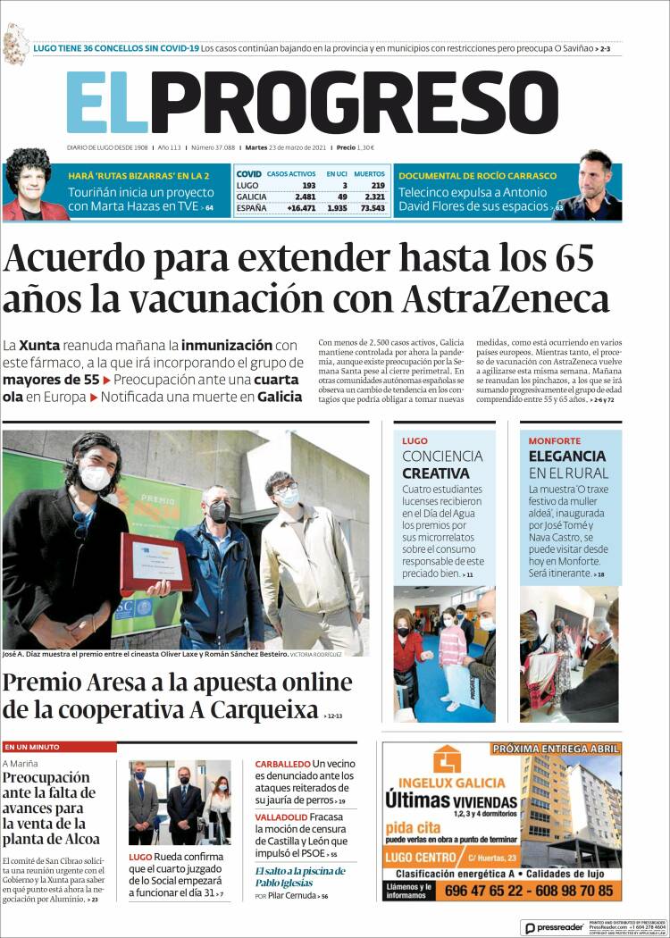 Portada de El Progreso (Espa&ntilde;a)