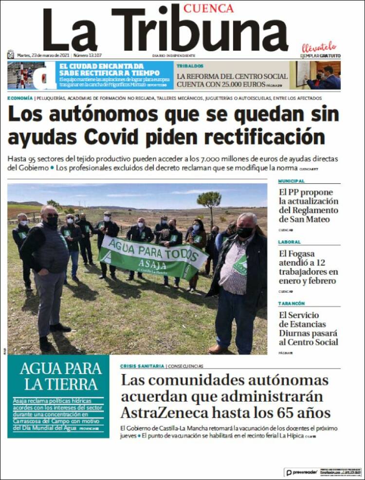Portada de La Tribuna de Cuenca (Espa&ntilde;a)