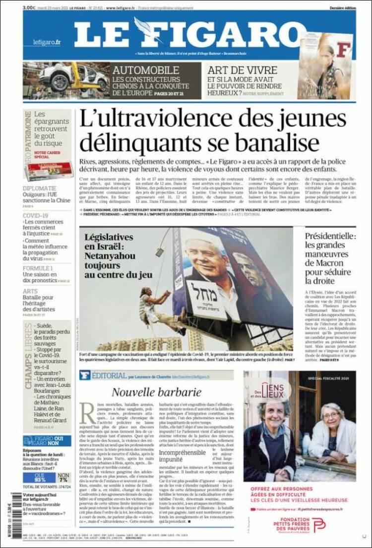 Portada de Le Figaro (Francia)