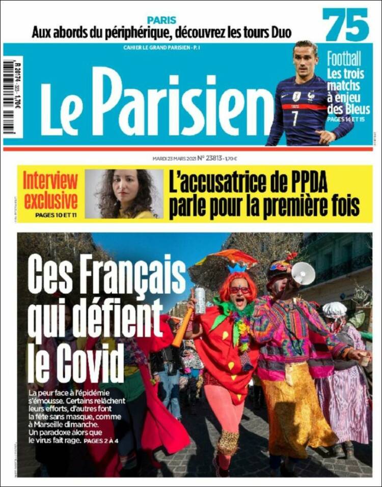 Portada de Le Parisien (Francia)