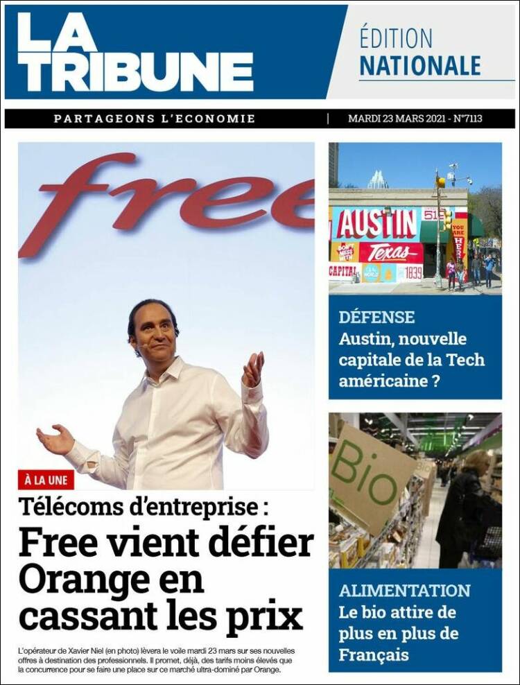 Portada de La Tribune (Francia)