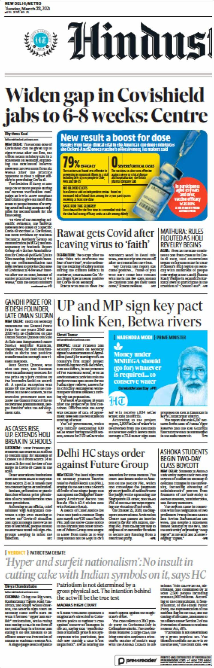 Portada de Hindustan Times (India)