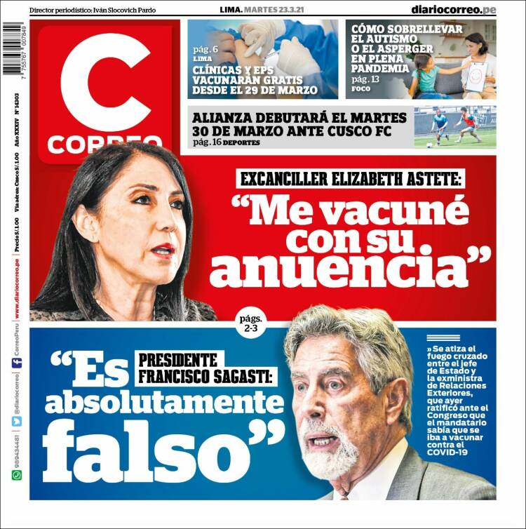 Portada de Diario Correo (Perú)