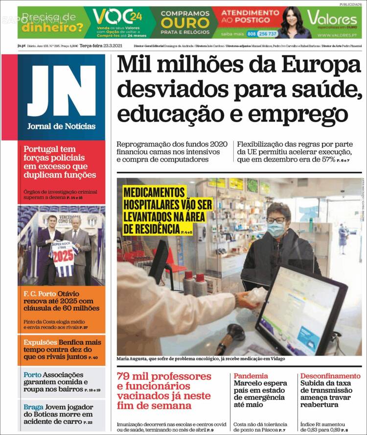 Portada de Jornal de Notícias (Portugal)