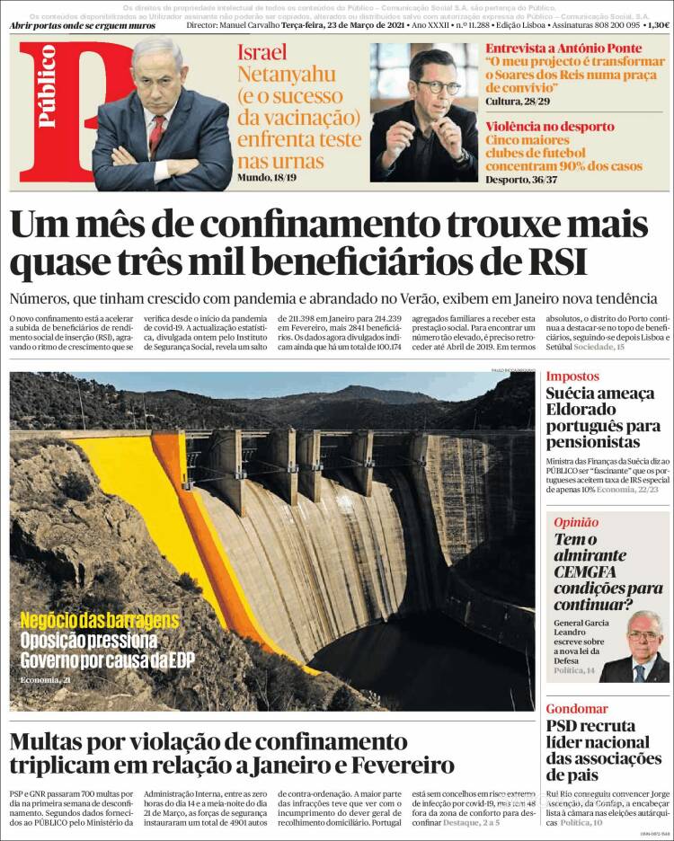 Portada de Público (Portugal)