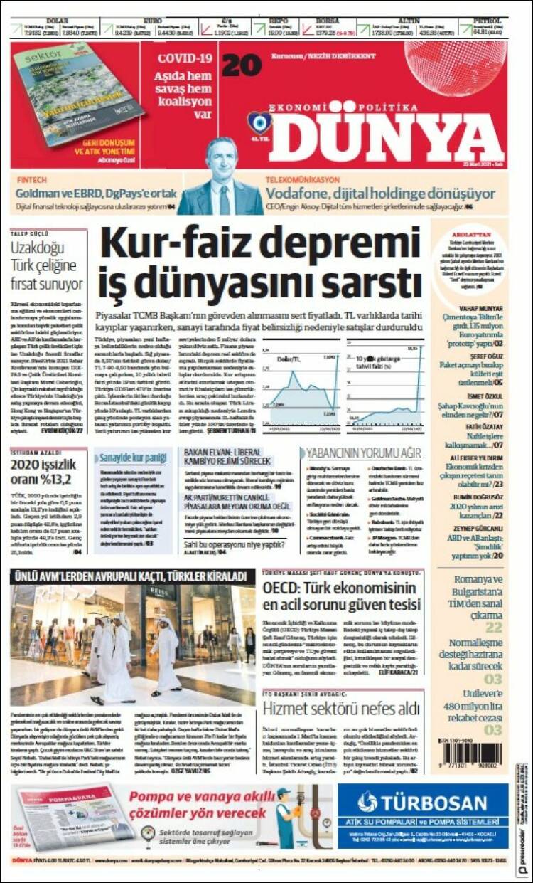 Portada de Dünya (Turqu&iacute;a)