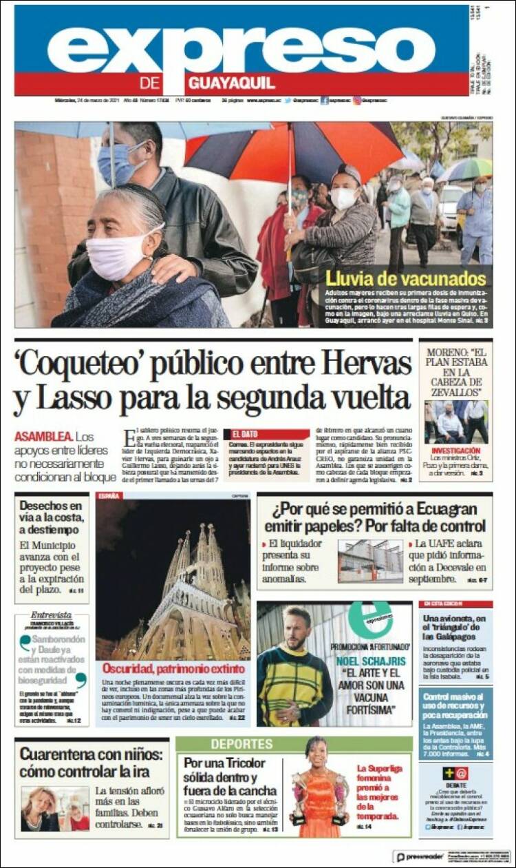 Portada de Expreso (Équateur)