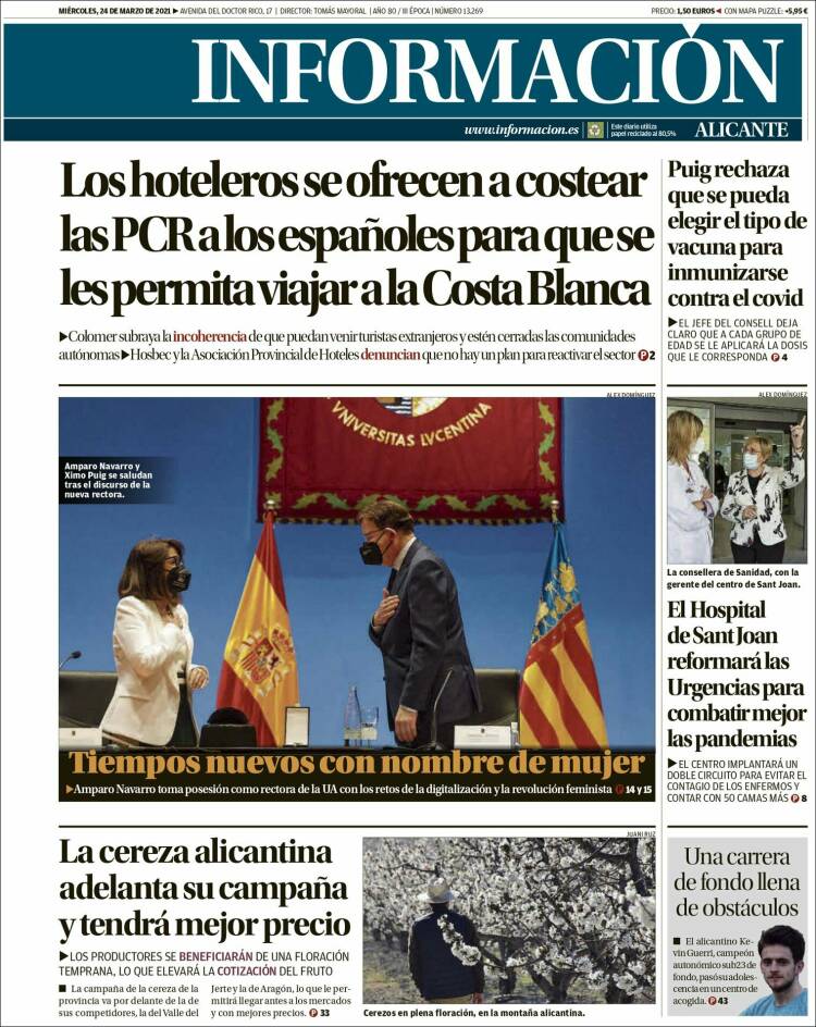 Portada de Diario Información (Espagne)