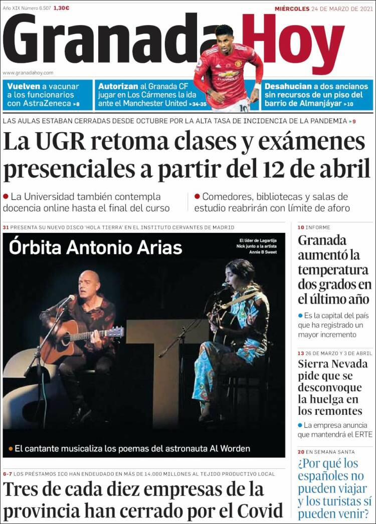 Portada de Granada Hoy (España)