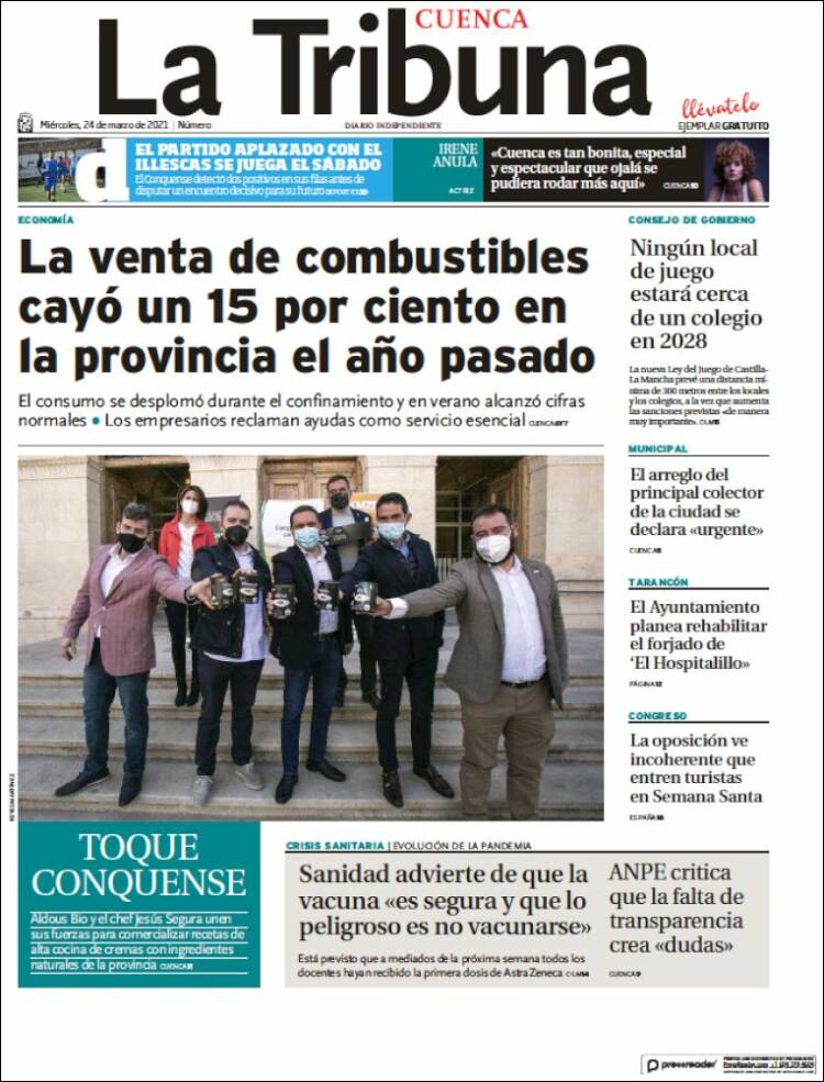 Portada de La Tribuna de Cuenca (Spain)