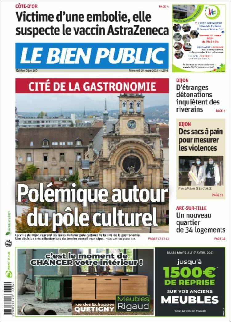 Portada de Le Bien Public (France)