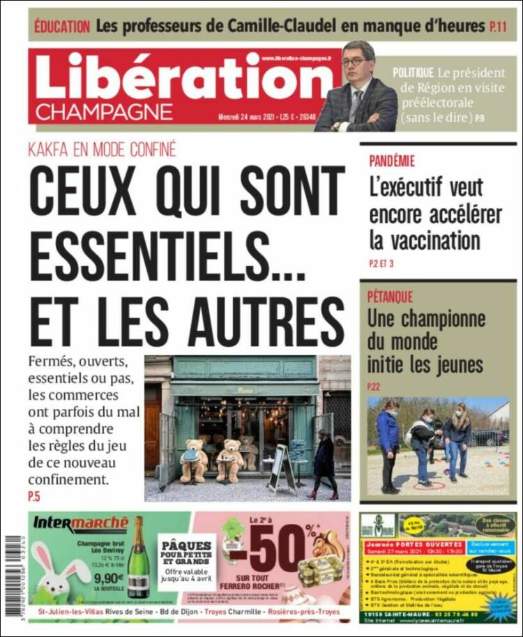 Portada de Libération Champagne (Francia)