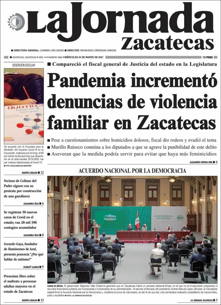 Portada de Jornada de Zacatecas (México)