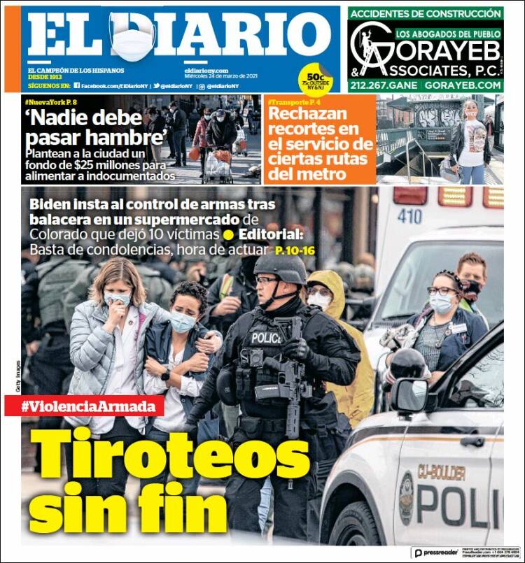 Portada de El Diario NY (USA)