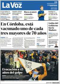 Portada de La Voz del Interior (Argentina)