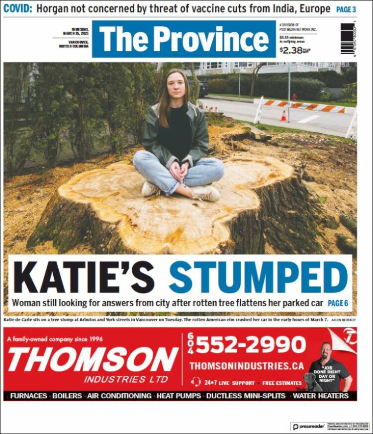 Portada de The Province (Canada)