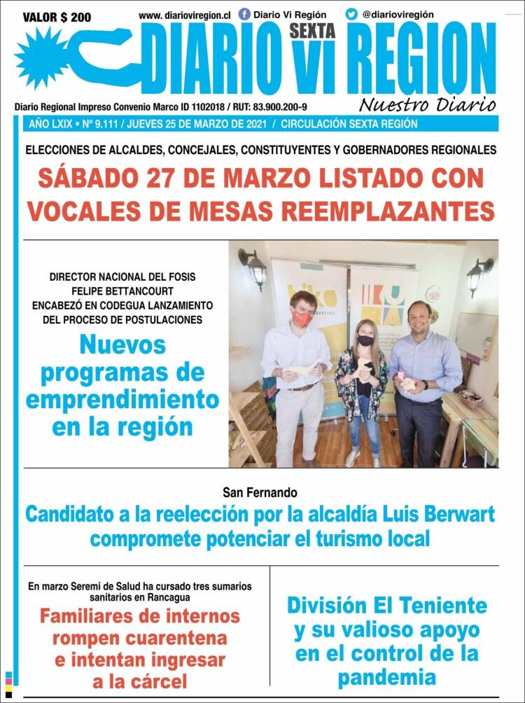 Portada de Diario VI Región (Chile)