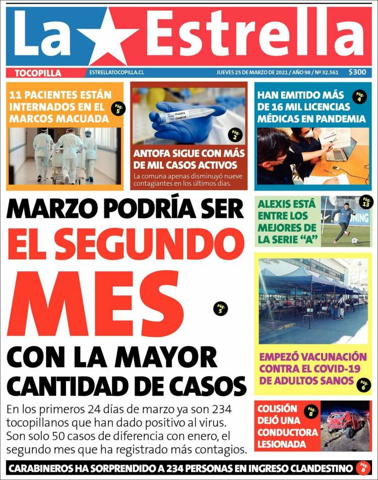 Portada de La Estrella de Tocopilla (Chile)