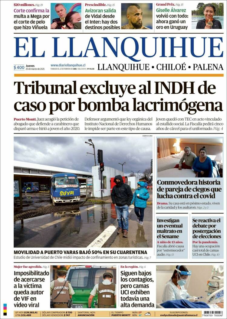 Portada de El Llanquihue (Chile)