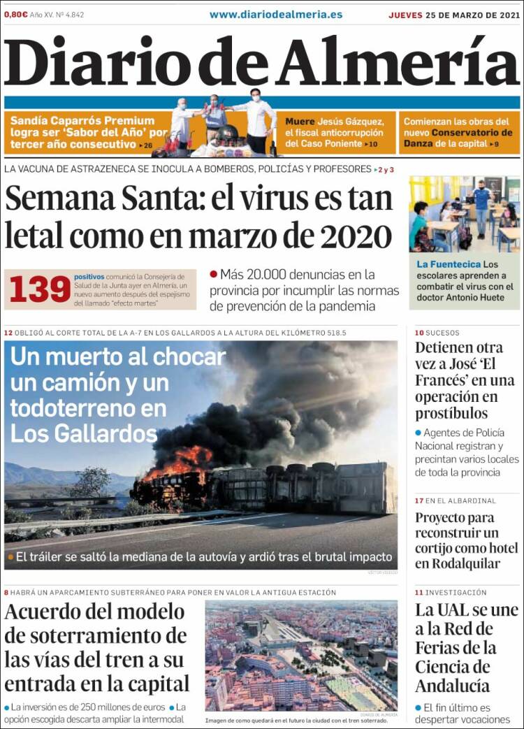 Portada de Diario de Almería (España)