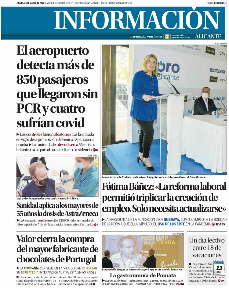 Portada de Diario Información (España)