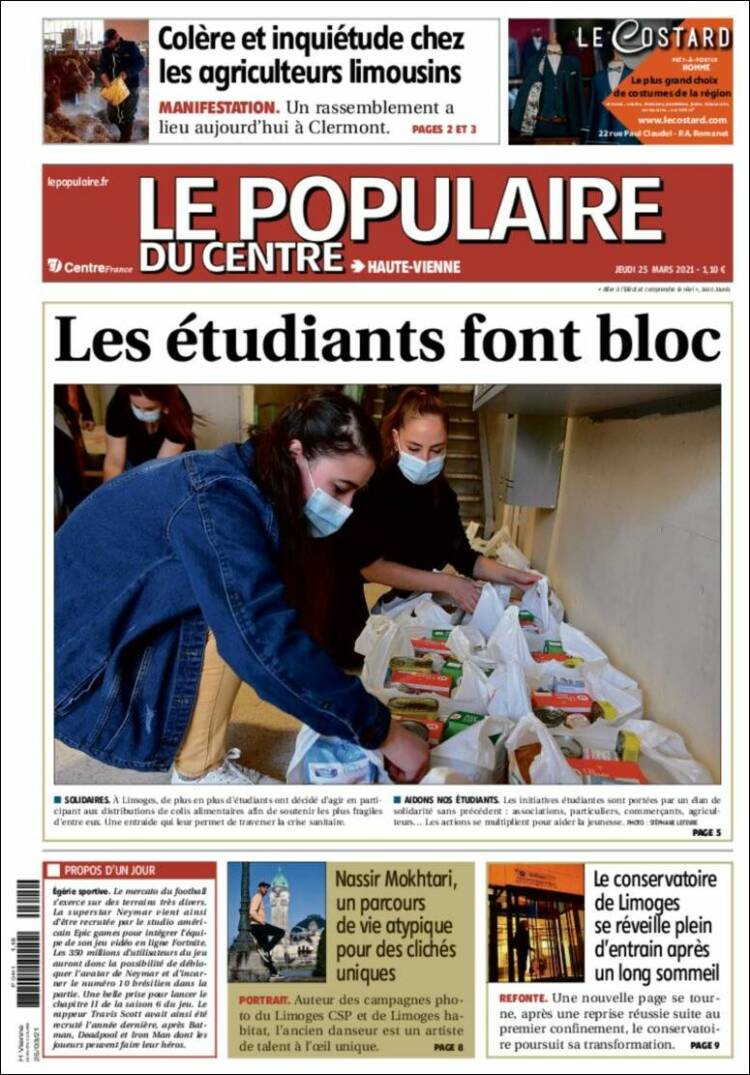 Portada de Le Populaire du Centre (Francia)