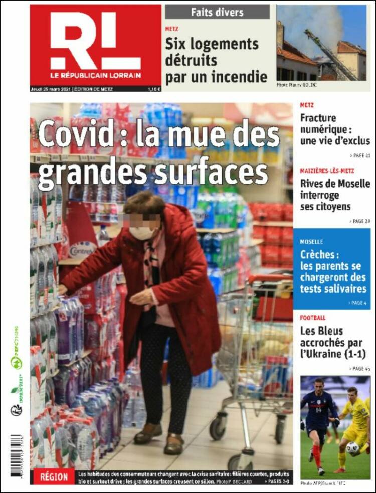 Portada de Le Republicain Lorrain (Francia)