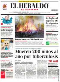 Portada de El Heraldo de Chihuahua (México)