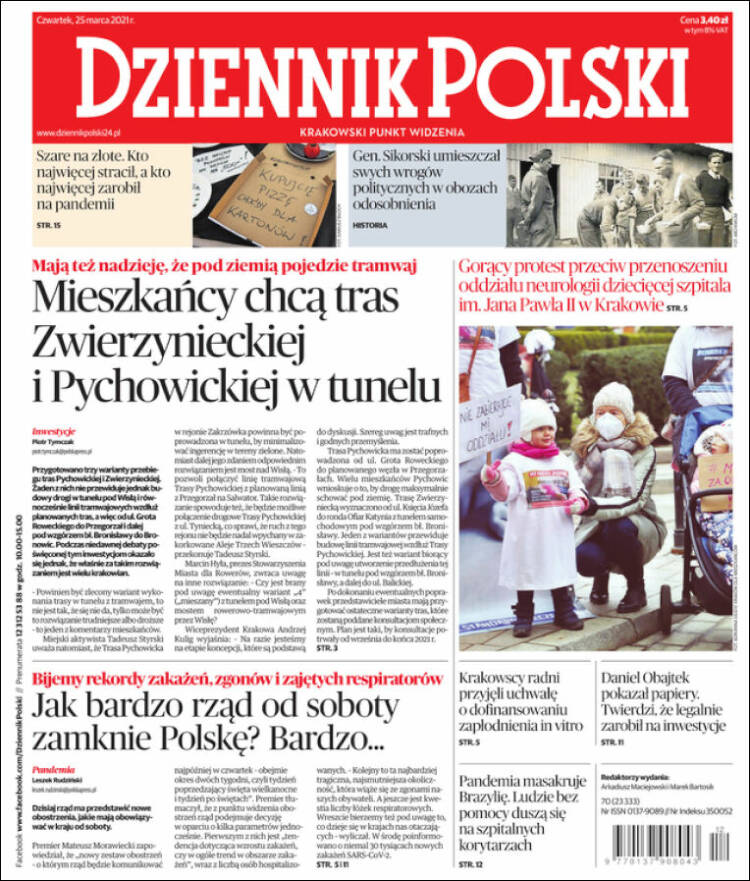 Portada de Dziennik (Polonia)