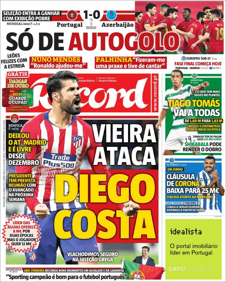 Portada de Record (Portugal)